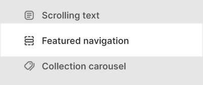 The Featured navigation section selected in Theme editor.