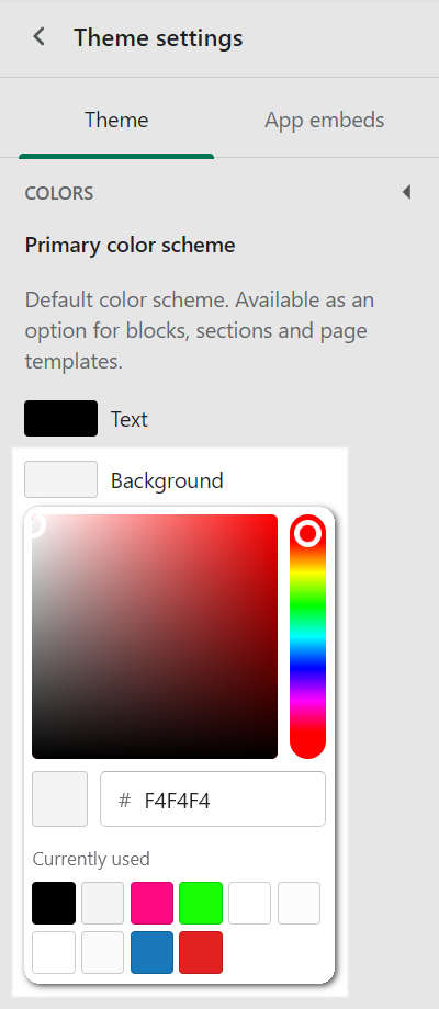 A color picker GUI element