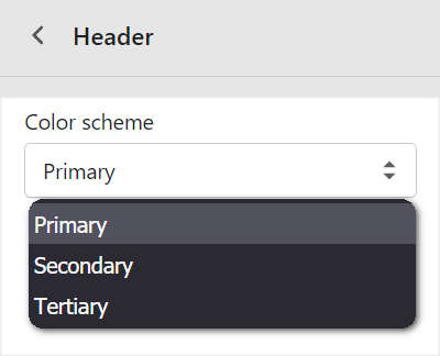 Use this color scheme for header and footer checkbox