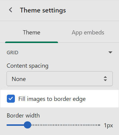 Fill images to border edge set checkbox