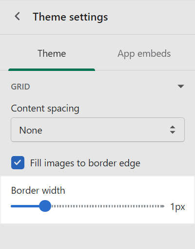 Grid border width slider