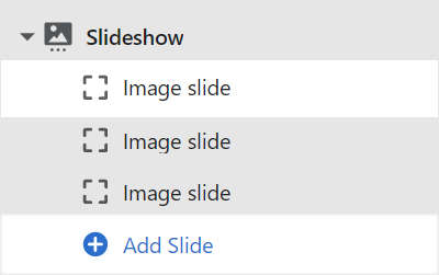 A slide block inside a slideshow section in theme editor