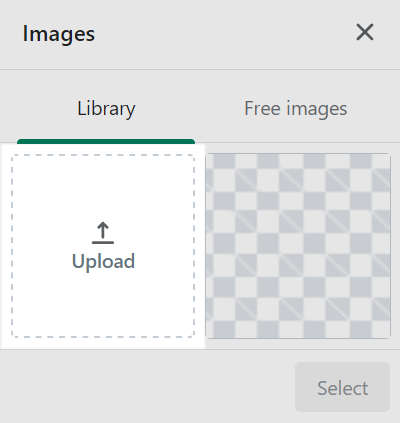 The upload image option in theme settings
