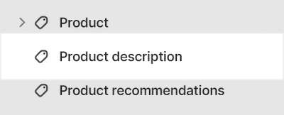The Product description section selected in Theme editor.