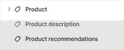 The Product section selected in Theme editor.