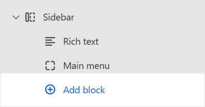 The Add block option to add a block selected into Sidebar section in Theme editor.