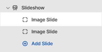 A selected image slide block option inside a slideshow section in Theme editor