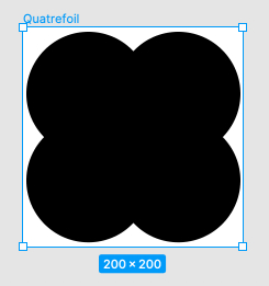 This shows the 200px x 200px artboard.