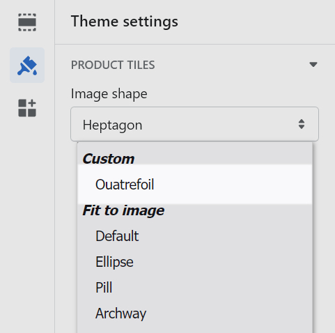 An example custom shape in the Theme settings_menu in Theme editor.