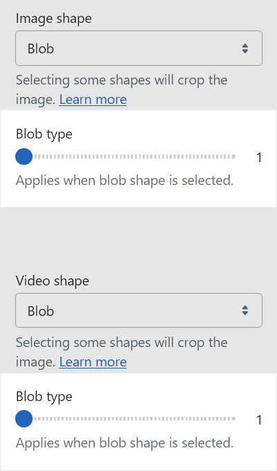 blob type setting