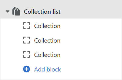 A Collection list section selected in Theme editor.