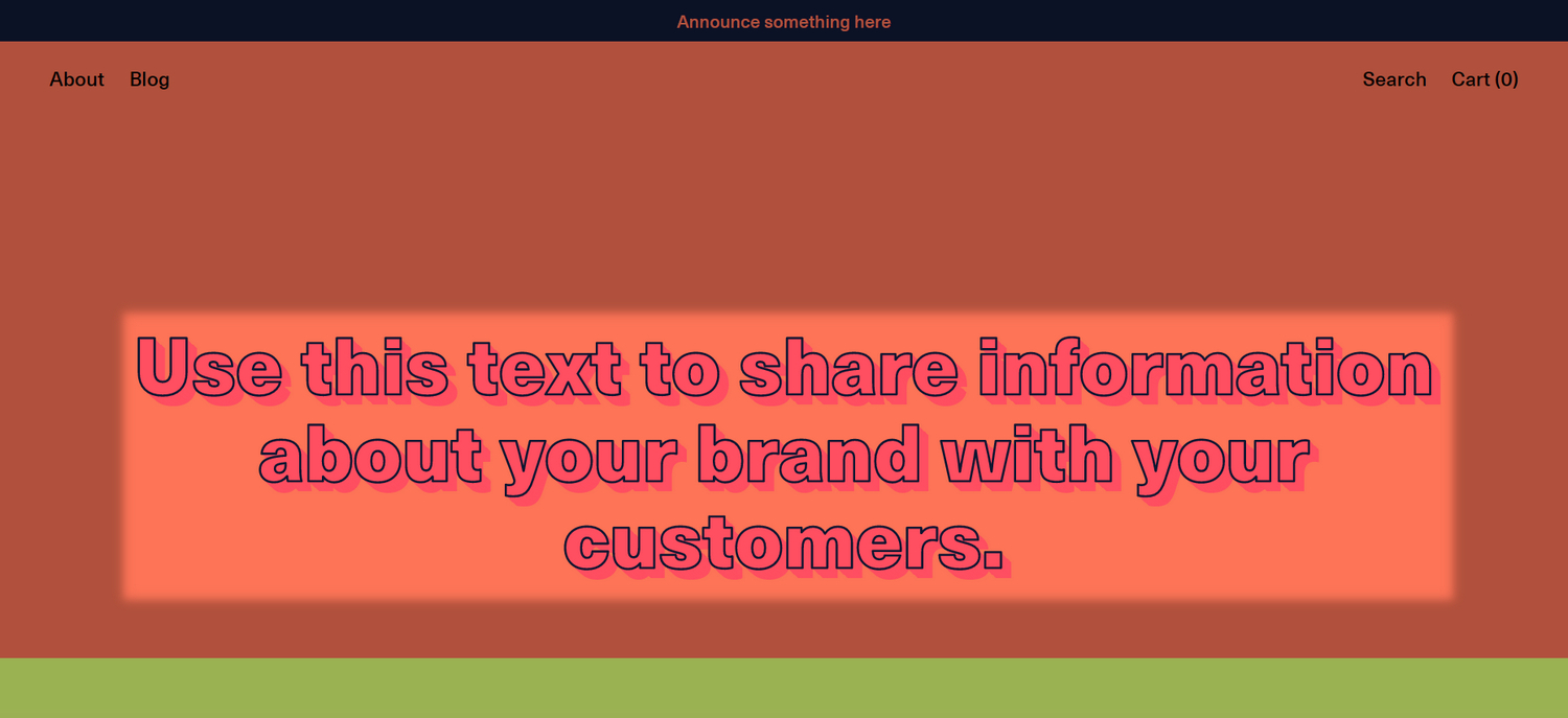 An example Feature text section on a store's homepage.