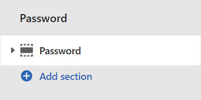 The Password section selected in Theme editor.